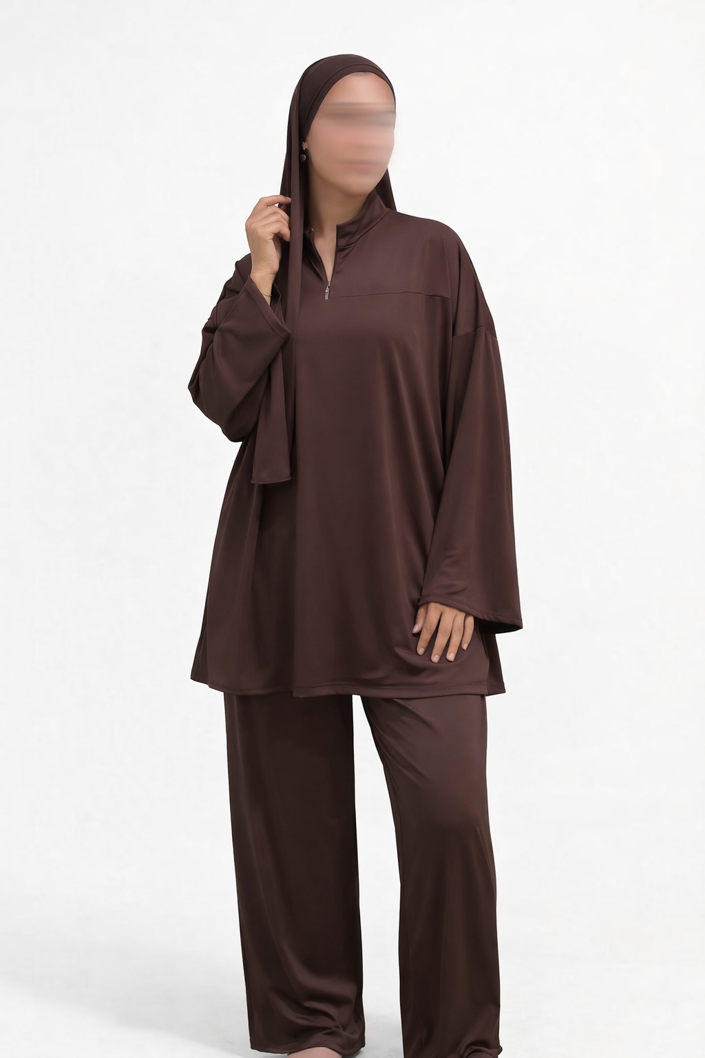 Burkini Set Zip Brown